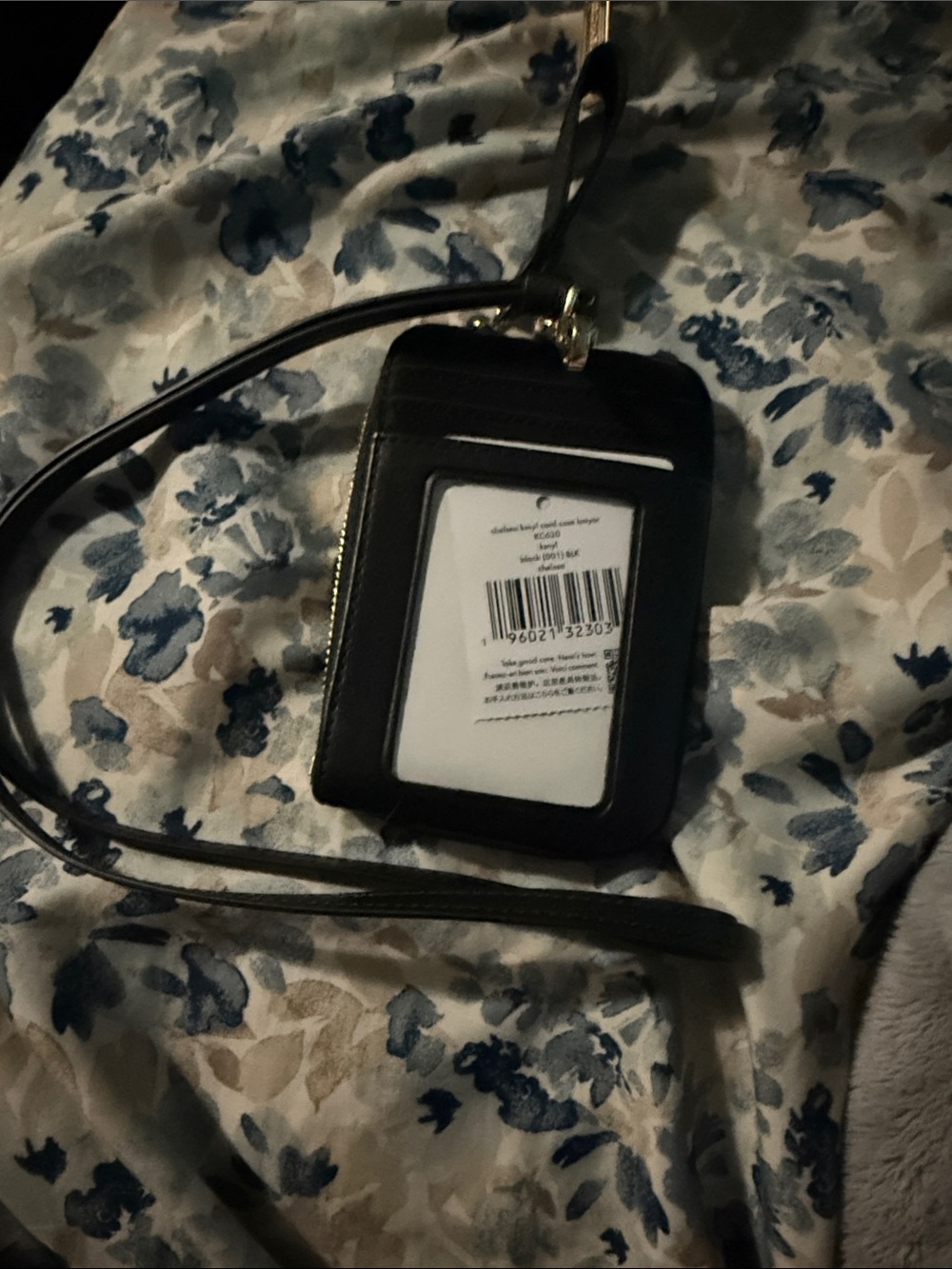 kate spade Black Leather Card Holder with Strap